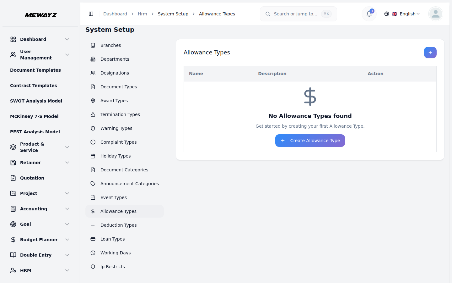 Allowance types