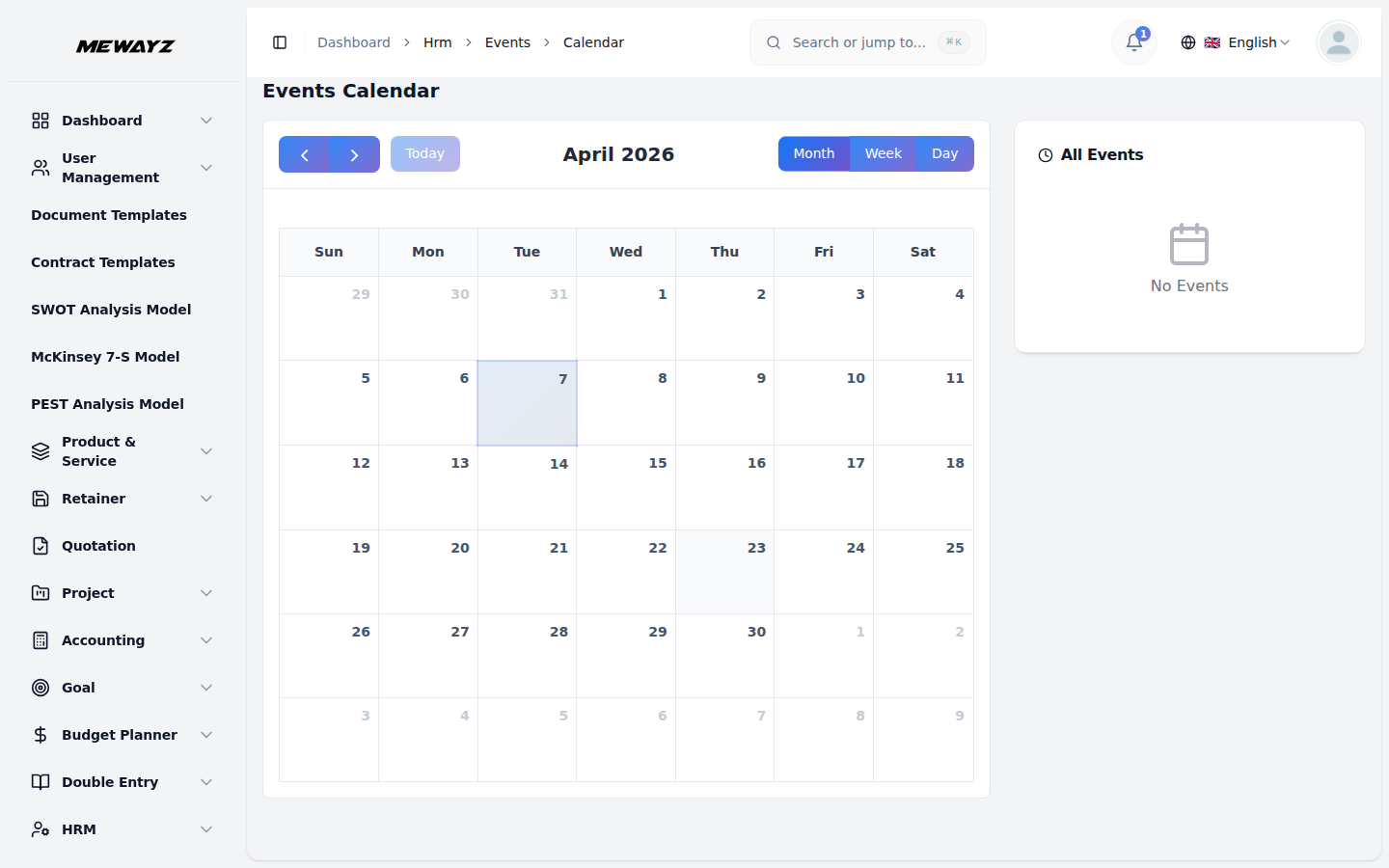 Event calendar