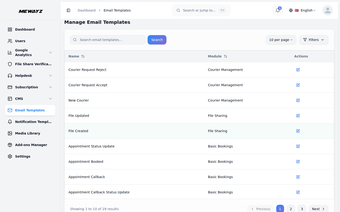 Email templates