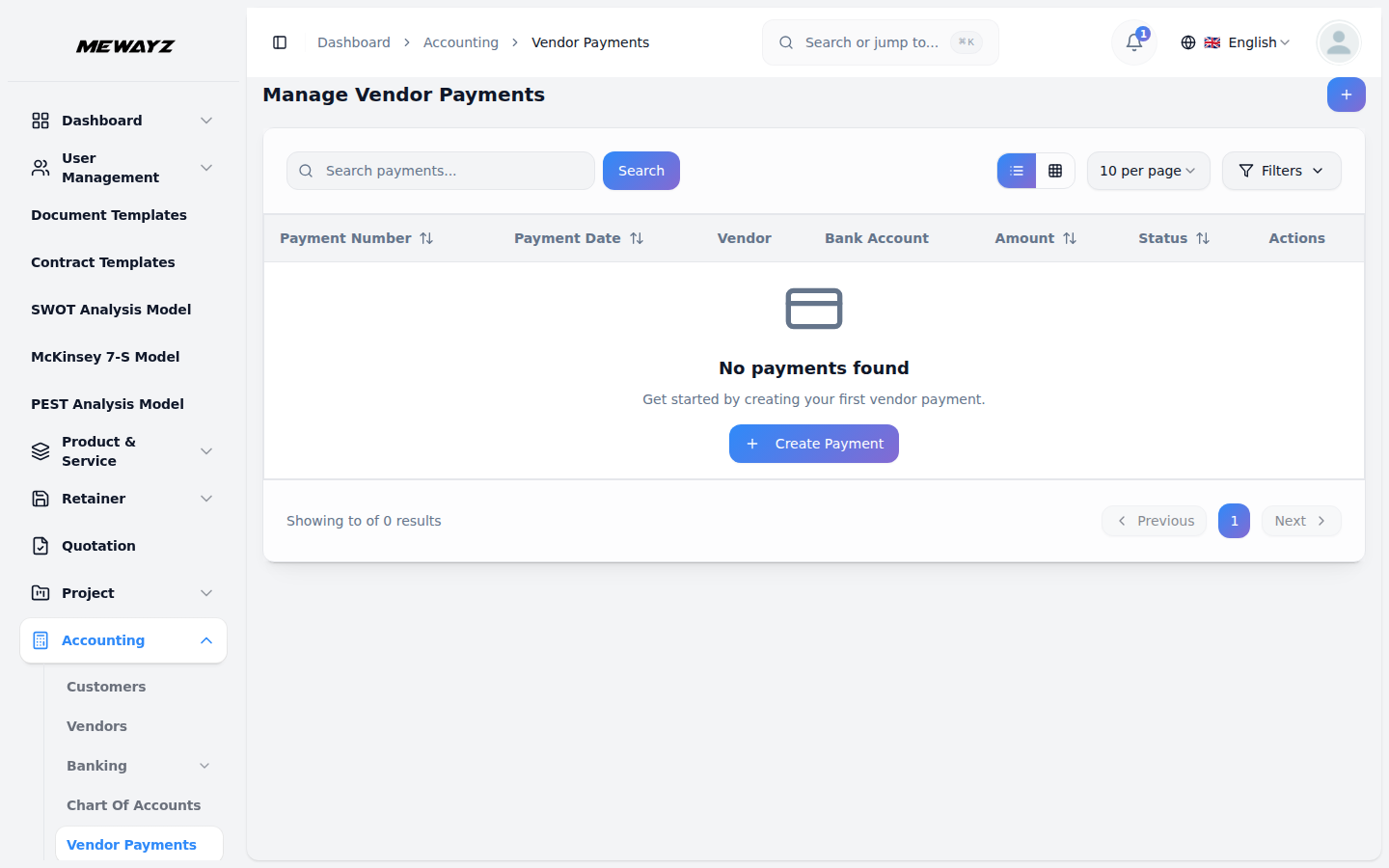 Vendor payments