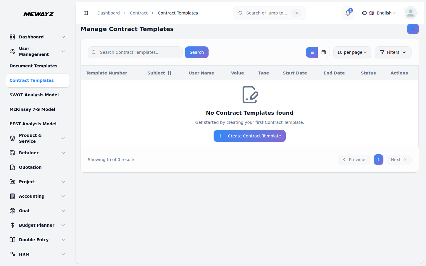 Mewayz Document Templates — Contract templates