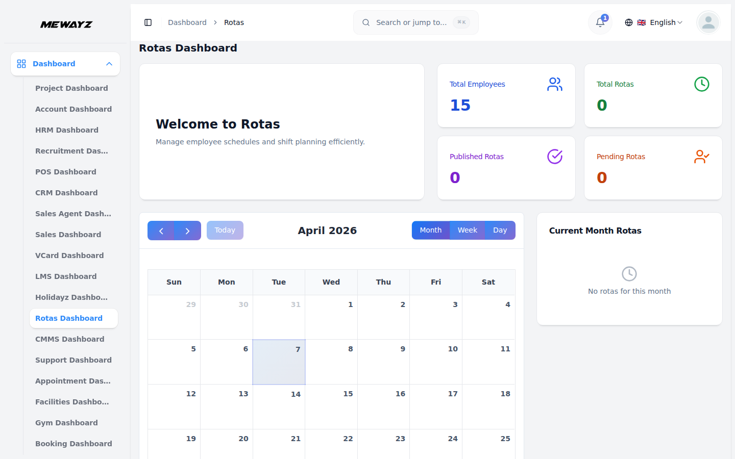 Mewayz Hotel Management — Staff rotas