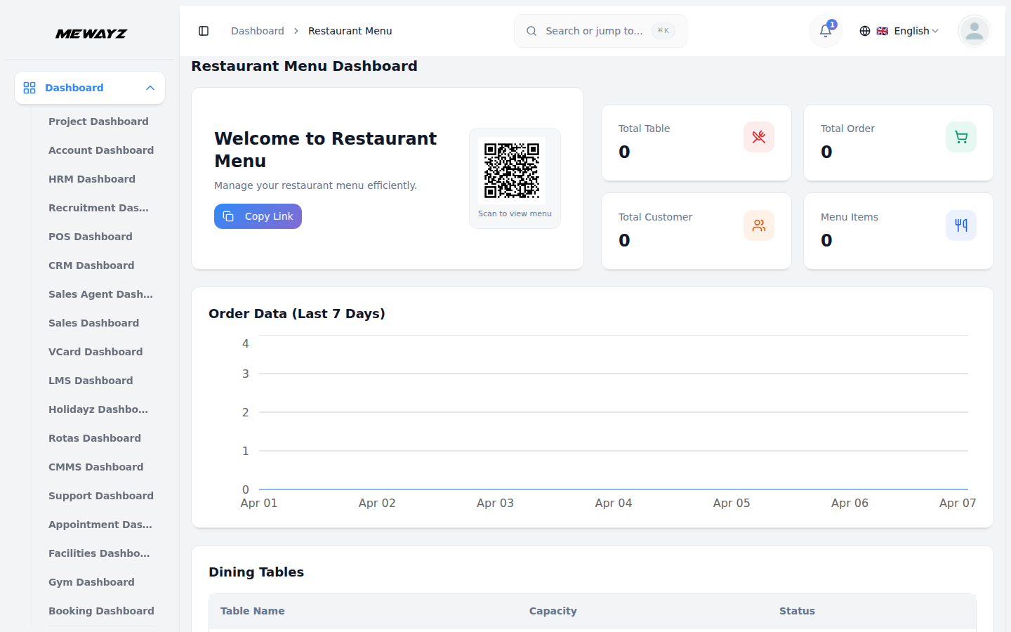Mewayz Restaurant Management module screenshot