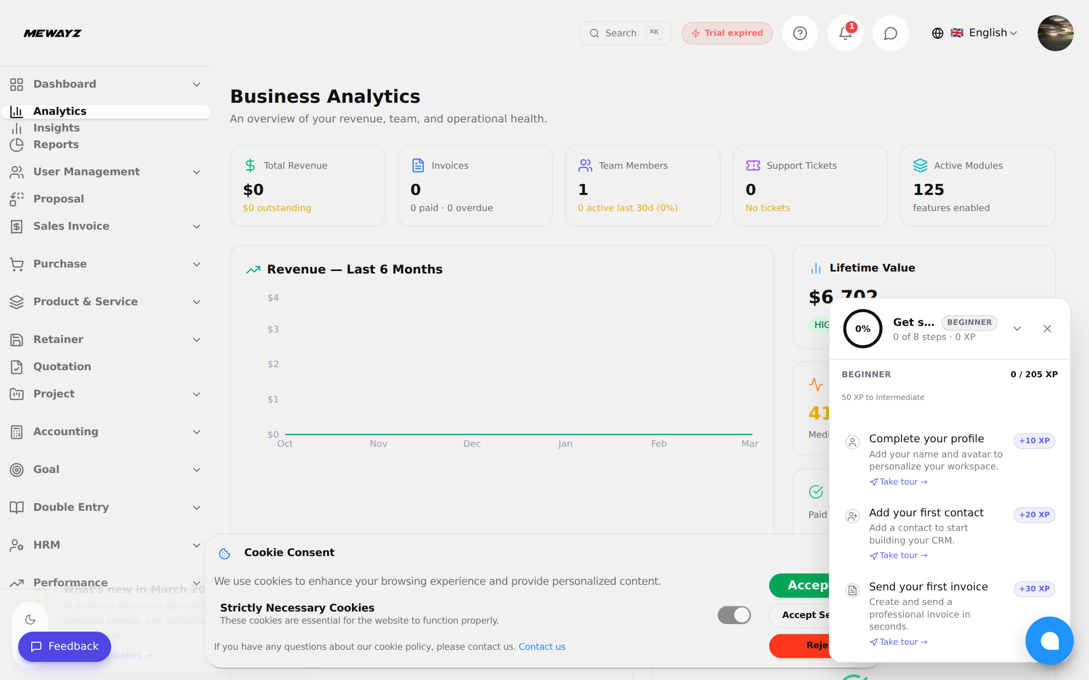 Analytics and reports in Mewayz