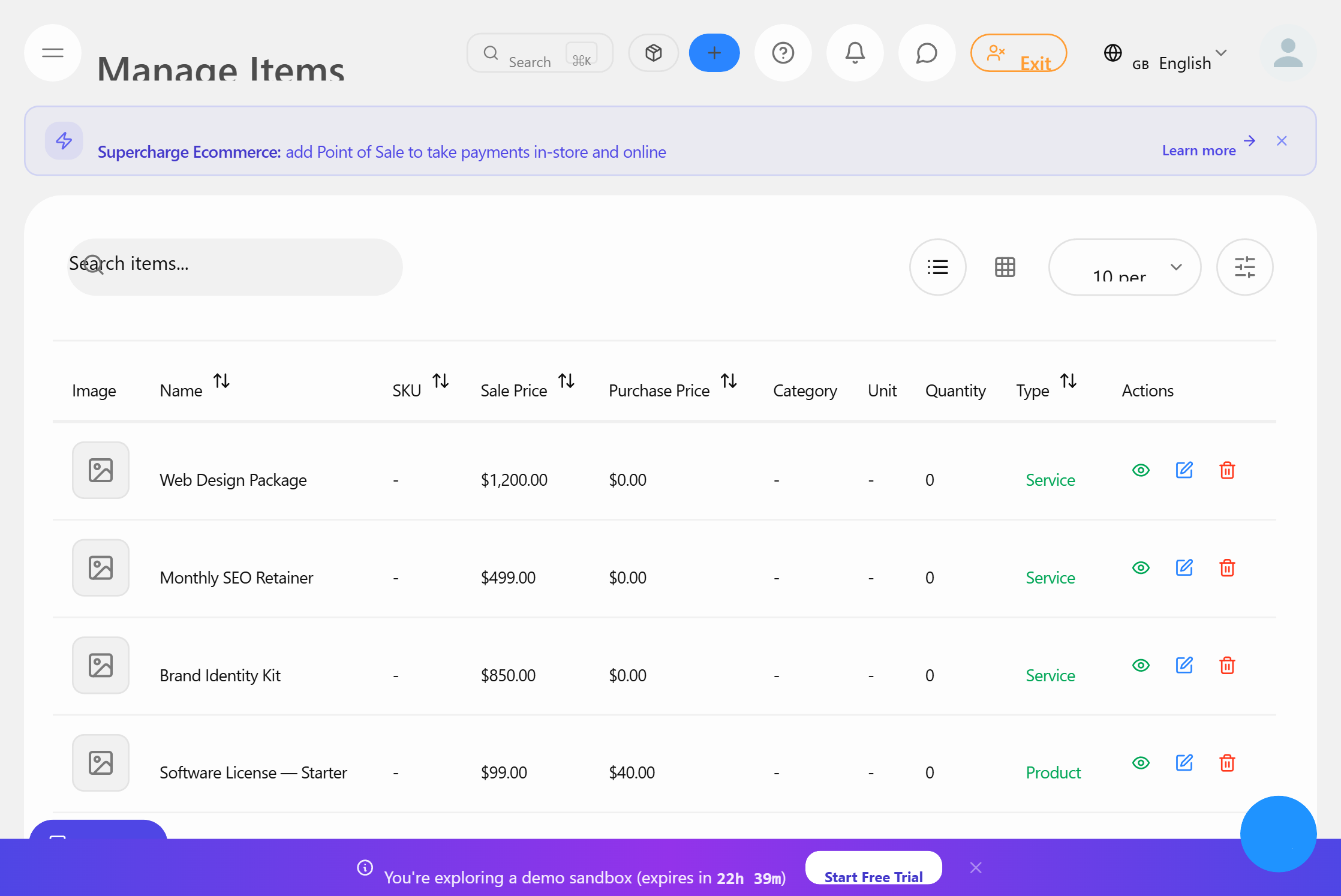 Mewayz eCommerce — product items catalog, inventory, and order management